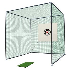 10X10X10FT Golf Practice Net Cage w/ Metal Frame Hitting Net Kit Indoor Outdoor 10X10X10FT Golf Practice Net Cage w/ Metal Frame Hitting Net Kit Indoor Outdoor